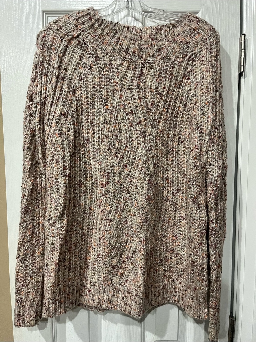 Heartloom Neutral Speckled Crewneck Sweater - Cream with Tan & Rust Flecks